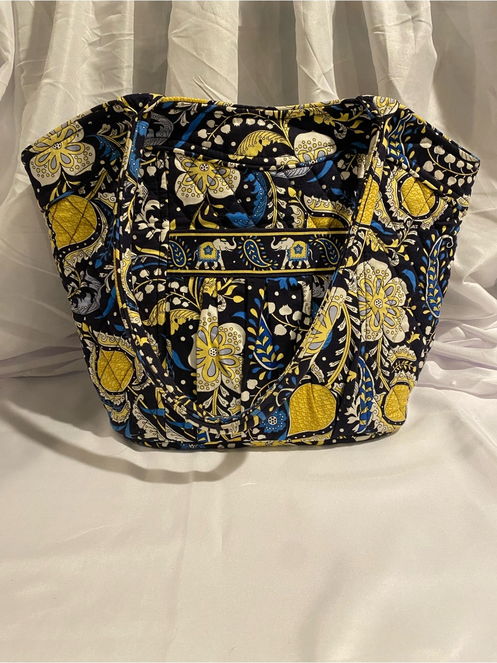 Vera Bradley Shoulder Bag Purse Tote w/ Zip Closure - Ellie Blue Retired 2012